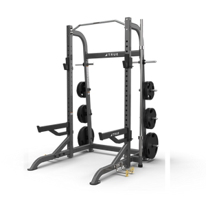 True Fitness XFW Half Rack with plate holders Charcoal