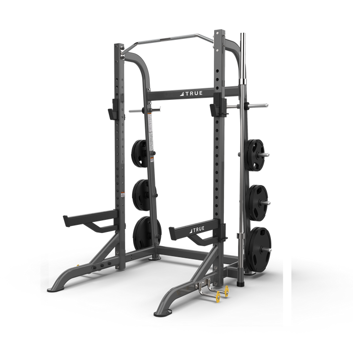 True Fitness XFW Half Rack with plate holders Charcoal