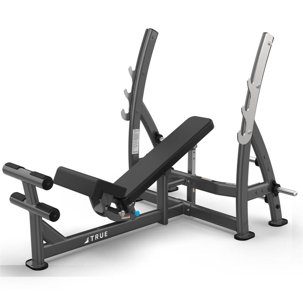 True Fitness XFW 3 Way Press Bench with plate holders Charcoal